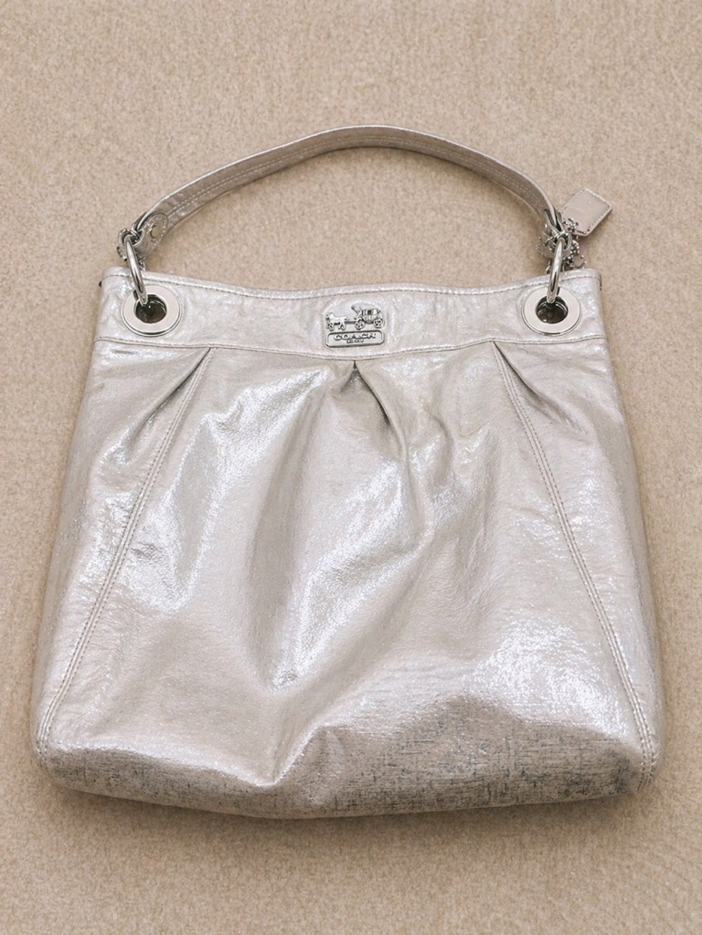 Coach Madison Metallic Hobo Shoulder Bag w/ Dust Bag and Strap
